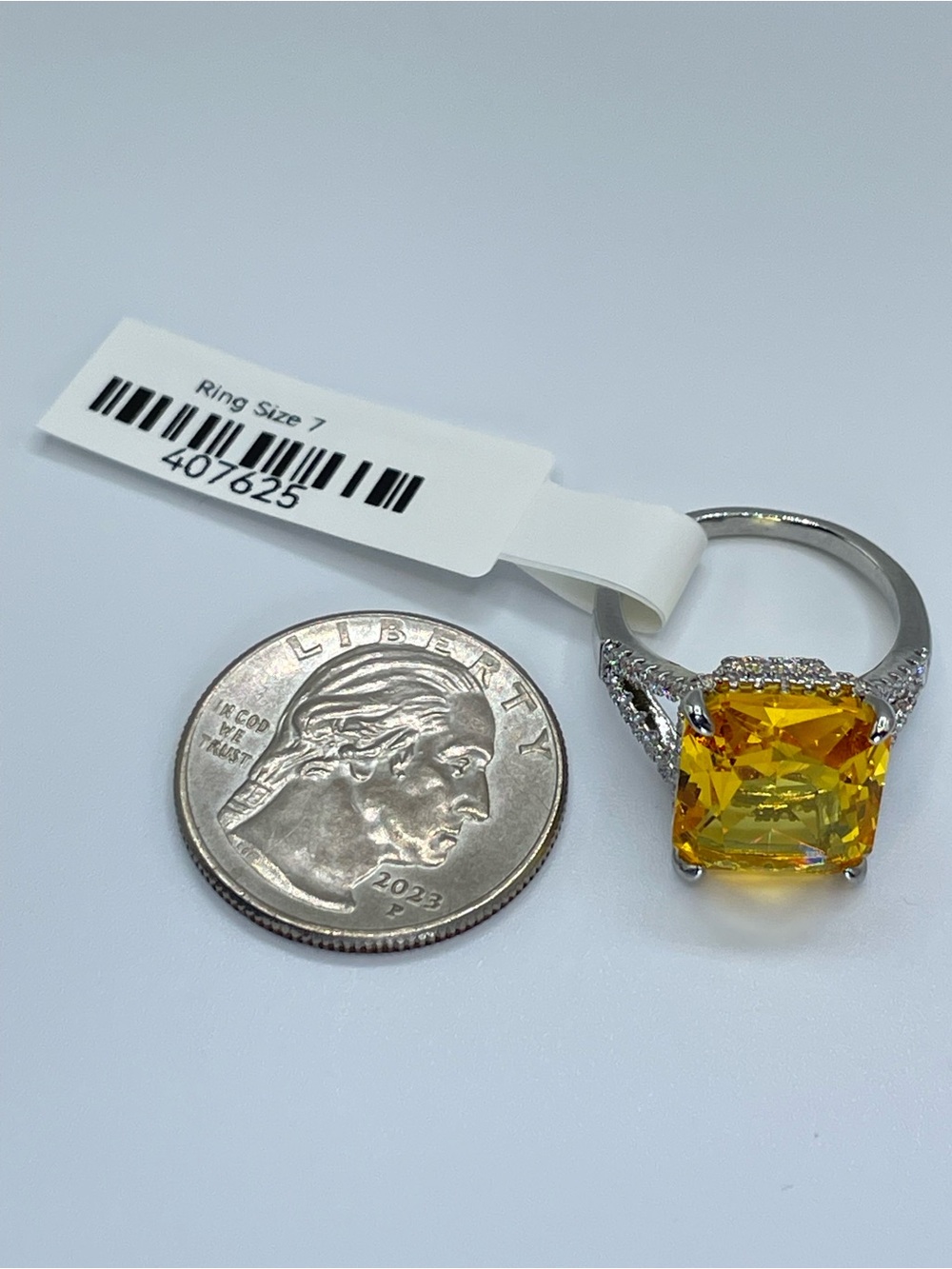 Swarovski Crystal Elements Canary Yellow Swarovski Elements Statement Ring Sz 7 - Picture 7 of 12